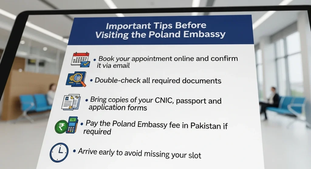 Important Tips Before Visiting the Poland Embassy