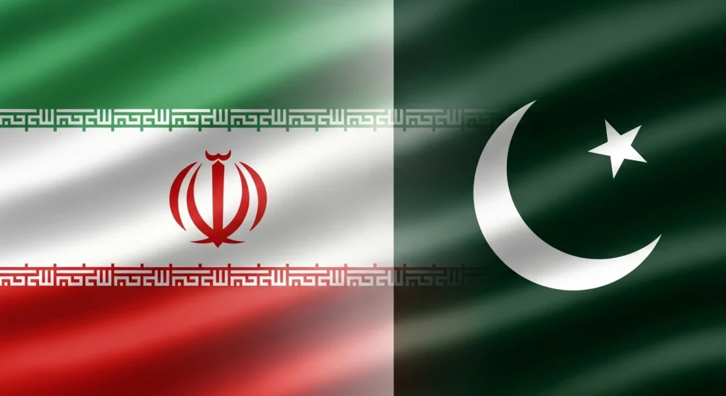 Pakistan and Iran Flags