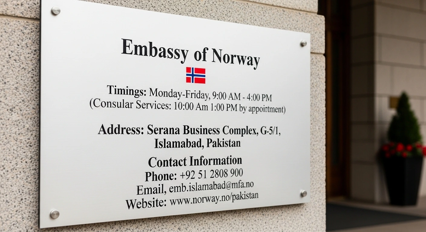 Norway Embassy in Pakistan Timings, Address, and Contact Information