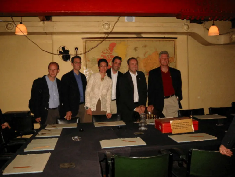 From right, Bill Clinton and Kevin Spacey can be seen in this image from Epstein’s estate released by the Department of Justice [Handout/US Justice Department via Reuters]