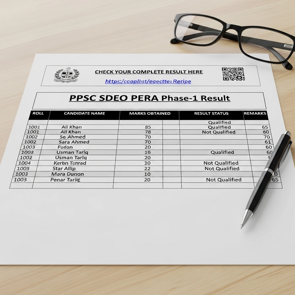 PPSC SDEO PERA Phase-1 Result | Check Your Complete Result Here