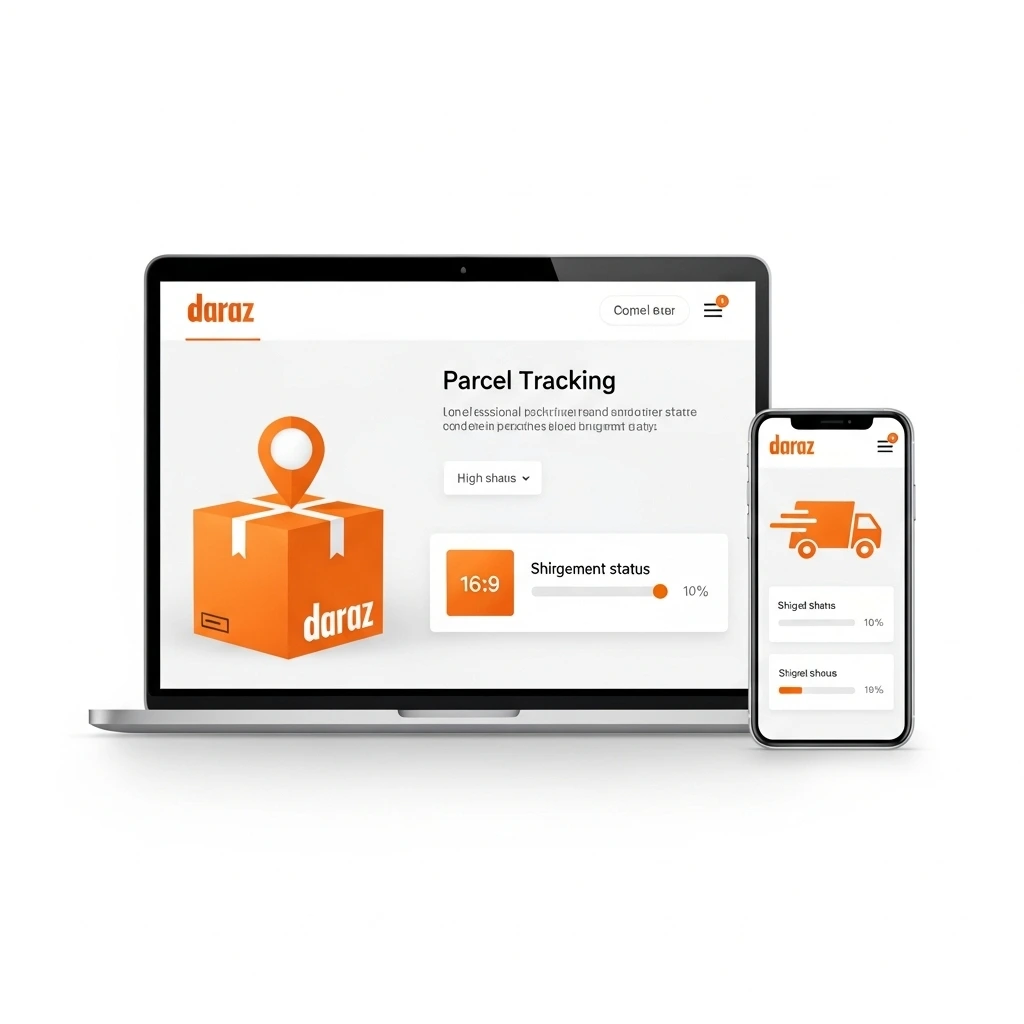 Daraz tracking tool showing parcel delivery progress