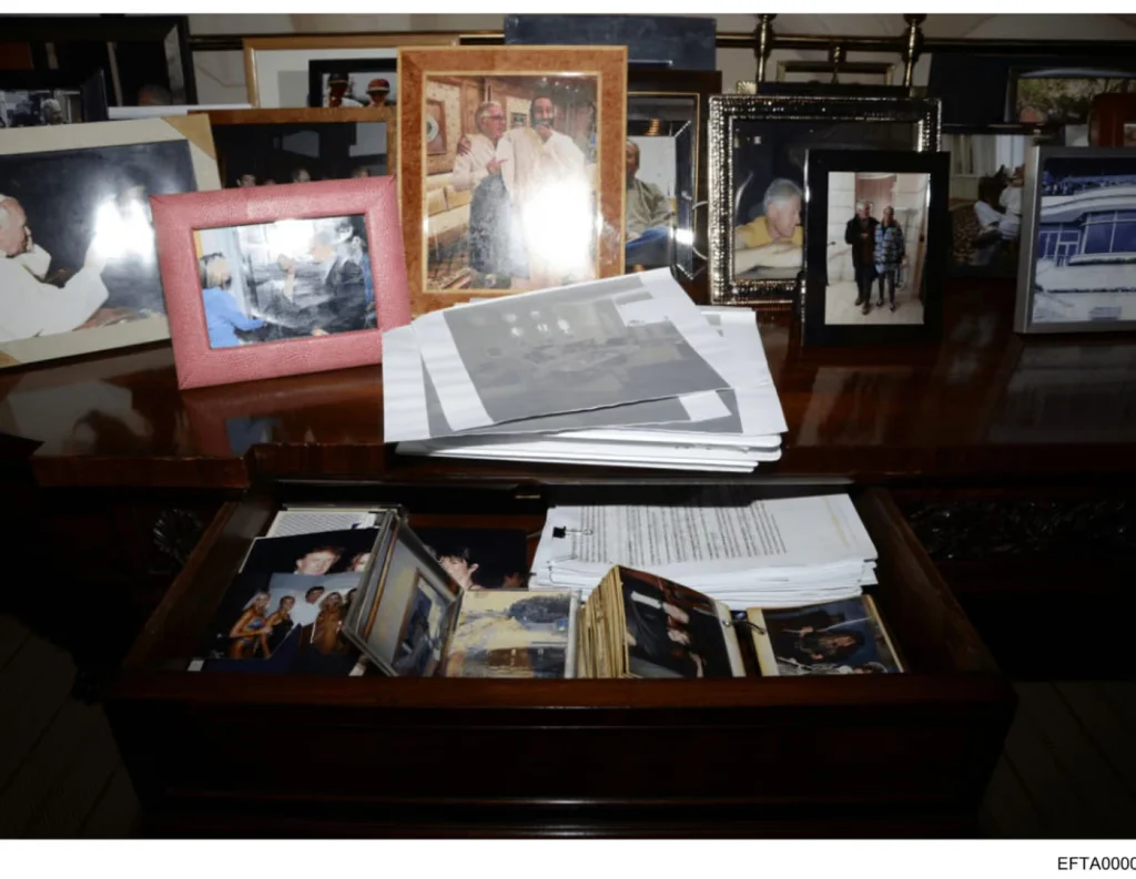A photo originally labelled File 468, which includes a picture of Trump, has been removed from the Justice Department’s Epstein files website [Handout/Department of Justice]