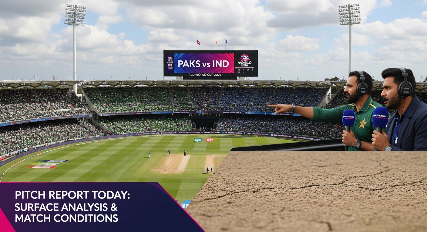 PAK vs IND Pitch Report Today – Surface Analysis & Match Conditions |T20 World Cup 2026
