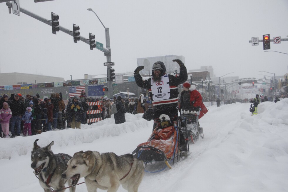The Iditarod has returned to Anchorage as hundreds of dogs and their mushers line up for the race’s ceremonial start.